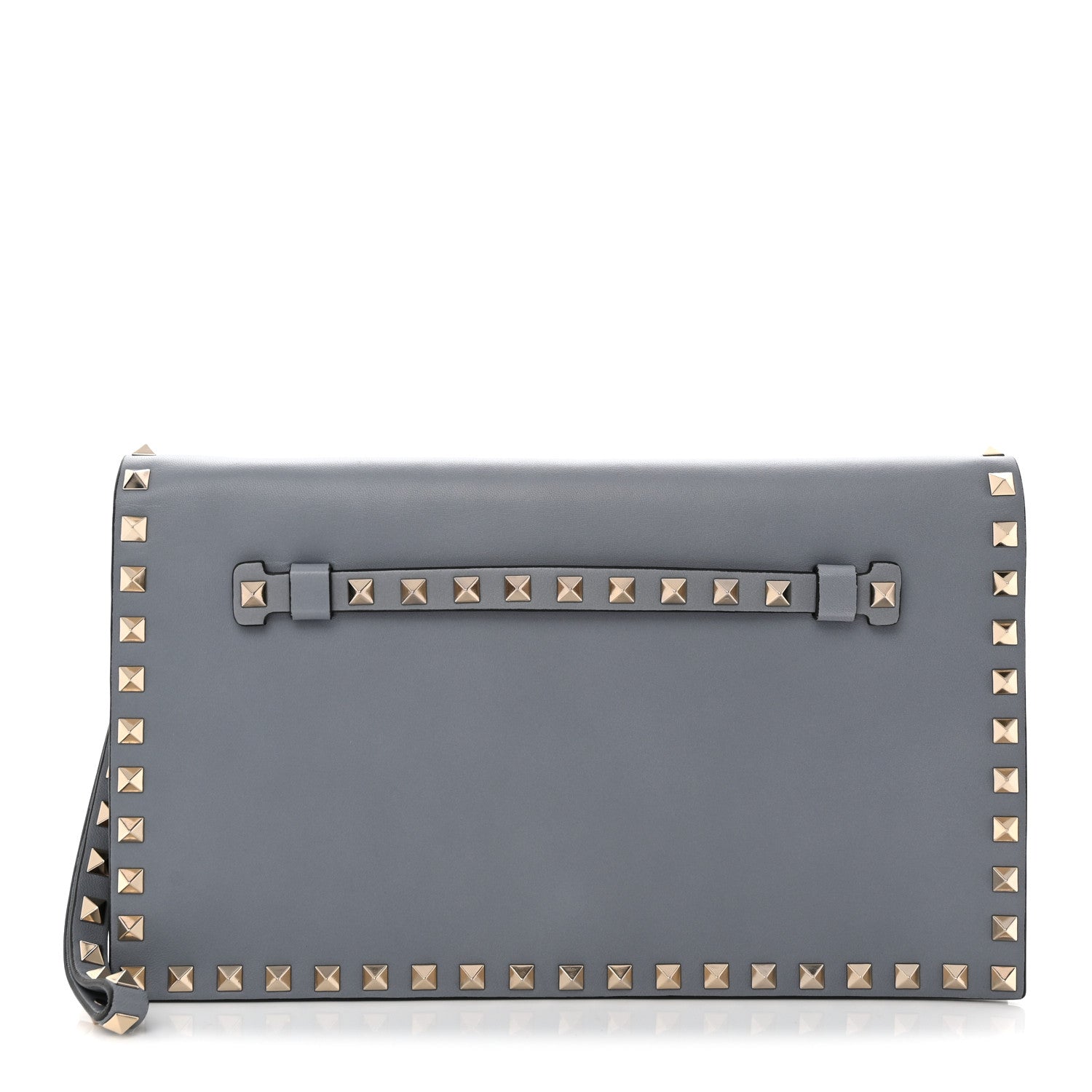 Valentino Garavani Nappa Rockstud Wristlet Clutch London Blue 1 of 8
