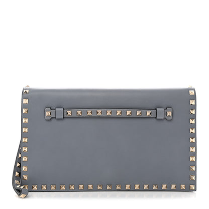 Valentino Garavani Nappa Rockstud Wristlet Clutch London Blue 1 of 8