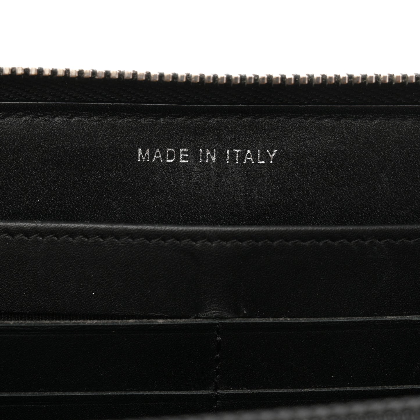 Glazed Calfskin Quilted Small Coco Boy Zip Around Wallet Black