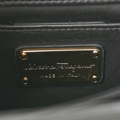 Salvatore Ferragamo Calfskin Thalia Flap Shoulder Bag Black 6 of 11