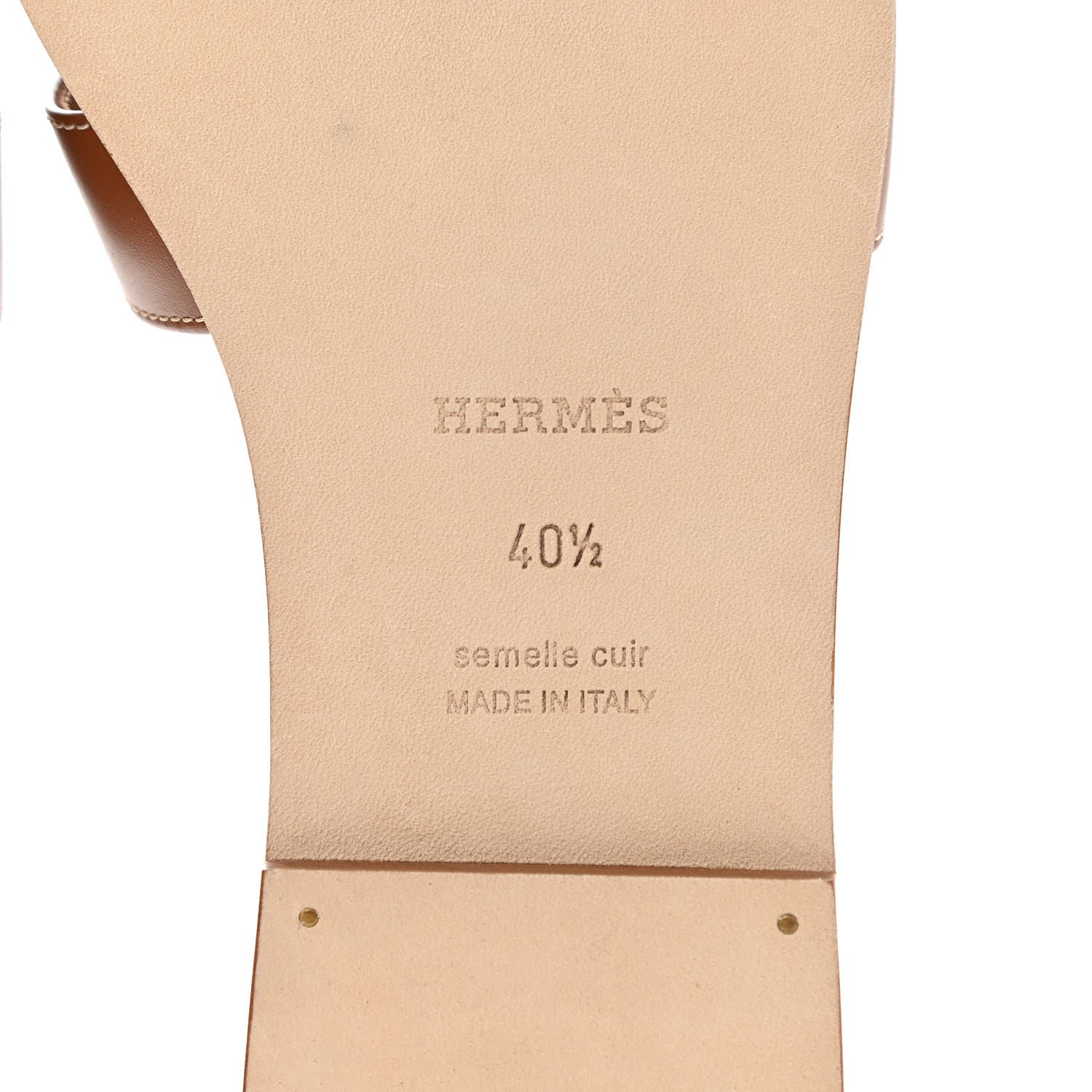 Hermes Box Calfskin Oran Sandals 40.5 Gold 7 of 9