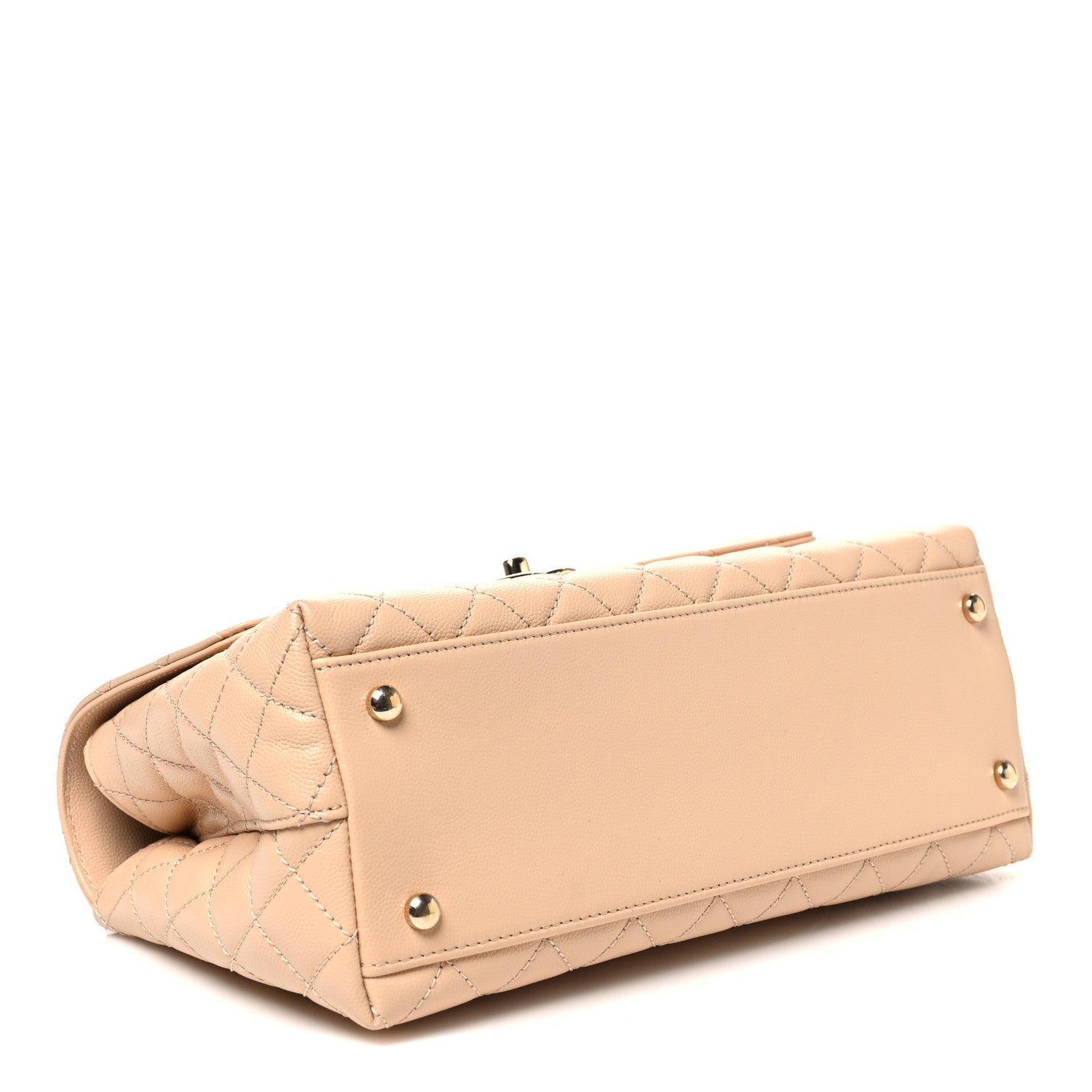 Chanel Caviar Quilted Small Coco Handle Flap Beige 4 of 10