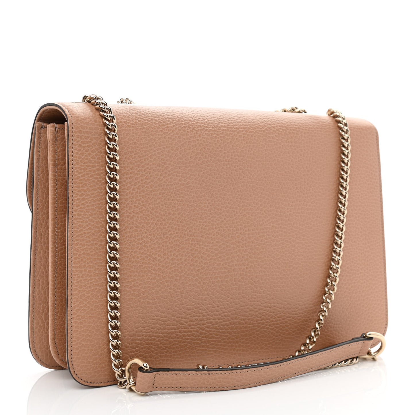 Dollar Calfskin Interlocking G Shoulder Bag Camelia