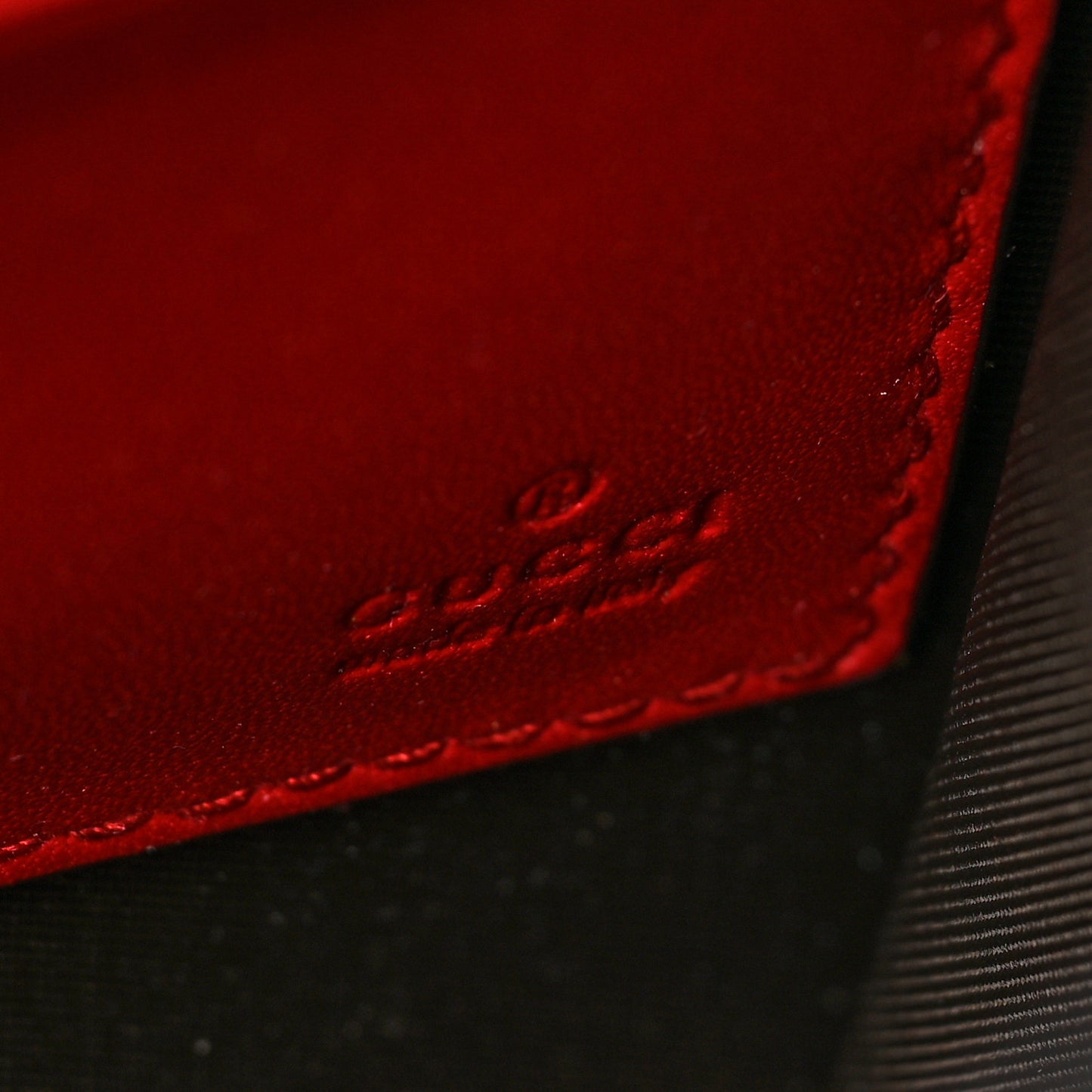 GG Supreme Monogram Mini Peony Pearly Clutch Red