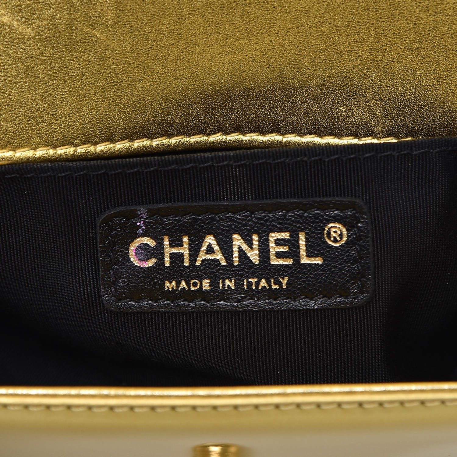 Chanel Metallic Patent Calfskin Quilted Small Boy Flap Gold 6 of 11