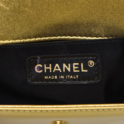 Chanel Metallic Patent Calfskin Quilted Small Boy Flap Gold 6 of 11