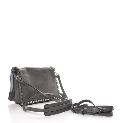Prada Glace Calf Studded Etiquette Flap Marmo Astrale 4 of 10