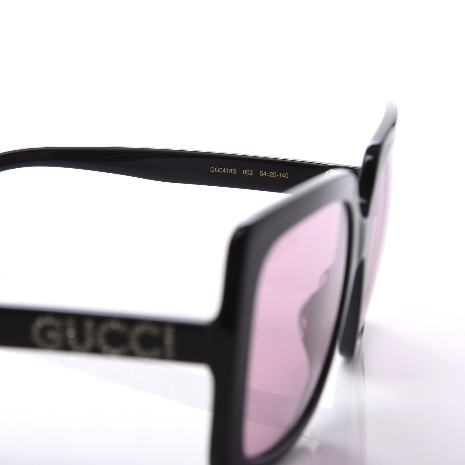 Gucci Crystal Square Frame GG Sunglasses GG0418S Black Pink 6 of 8