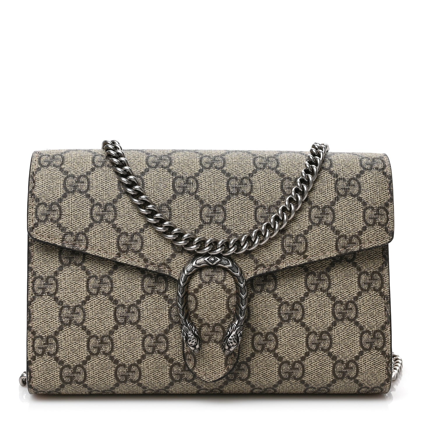 GG Supreme Monogram Mini Dionysus Chain Wallet Beige Taupe