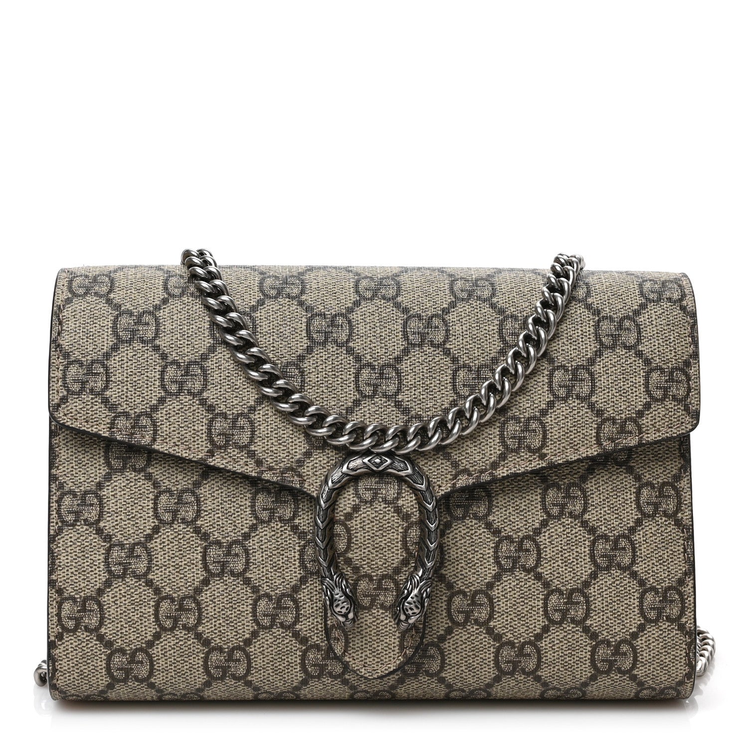 Gucci GG Supreme Monogram Mini Dionysus Chain Wallet Beige Taupe 1 of 8