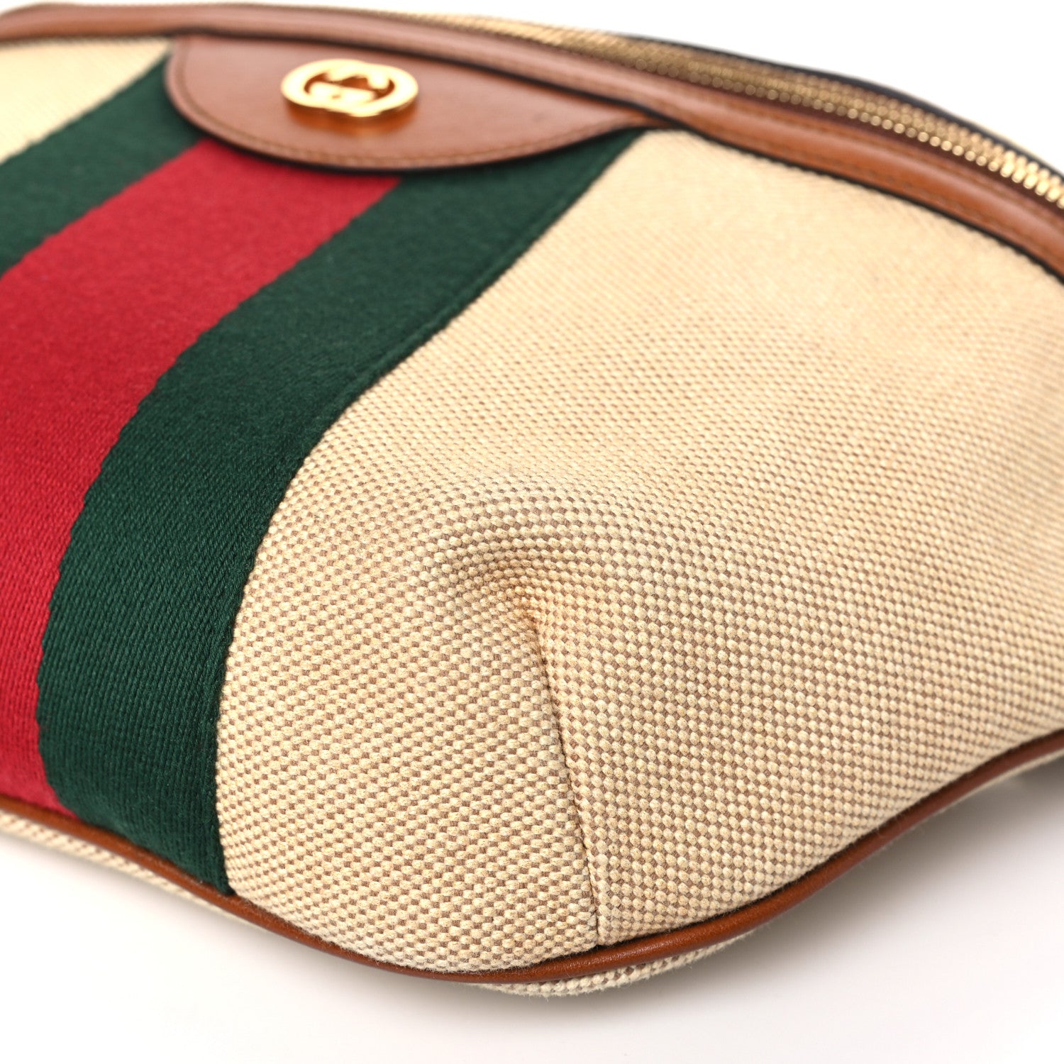 Gucci Vintage Canvas Web Belt Bag Sand Cuir 9 of 9