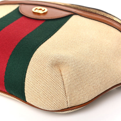 Gucci Vintage Canvas Web Belt Bag Sand Cuir 9 of 9