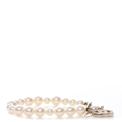 Chanel Pearl Crystal CC Bracelet Gold 3 of 6