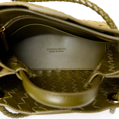 Bottega Veneta Suede Intrecciato Small Andiamo Shoulder Bag Olive Oil 5 of 10