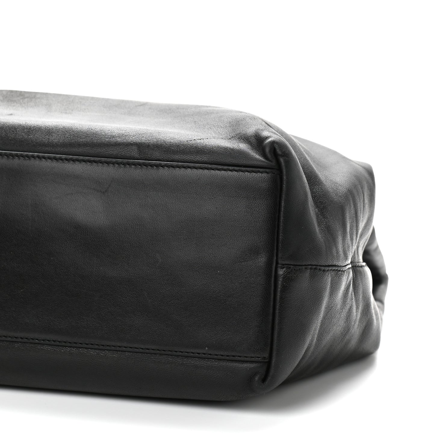 Soft Calfskin Top Handle Tote Black