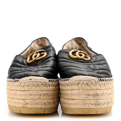 Gucci Nappa Matelasse GG Marmont Platform Espadrilles 39 Black 3 of 11