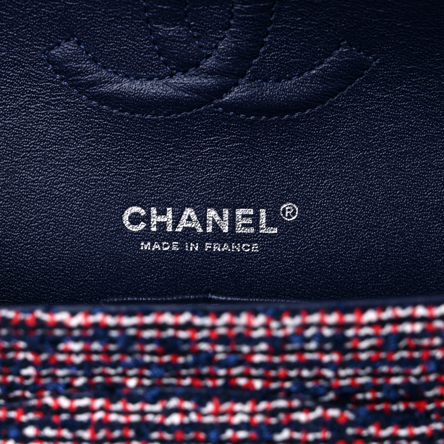 Sequin Tweed Medium Double Flap Red White Blue