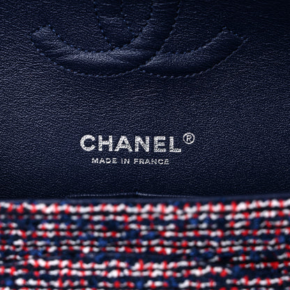 Chanel Sequin Tweed Medium Double Flap Red White Blue 6 of 10