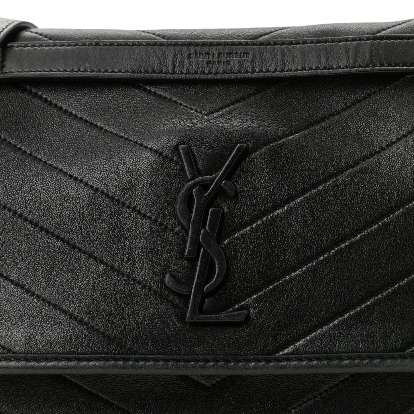 Lambskin Matelasse Monogram Medium Niki Chain Satchel Black