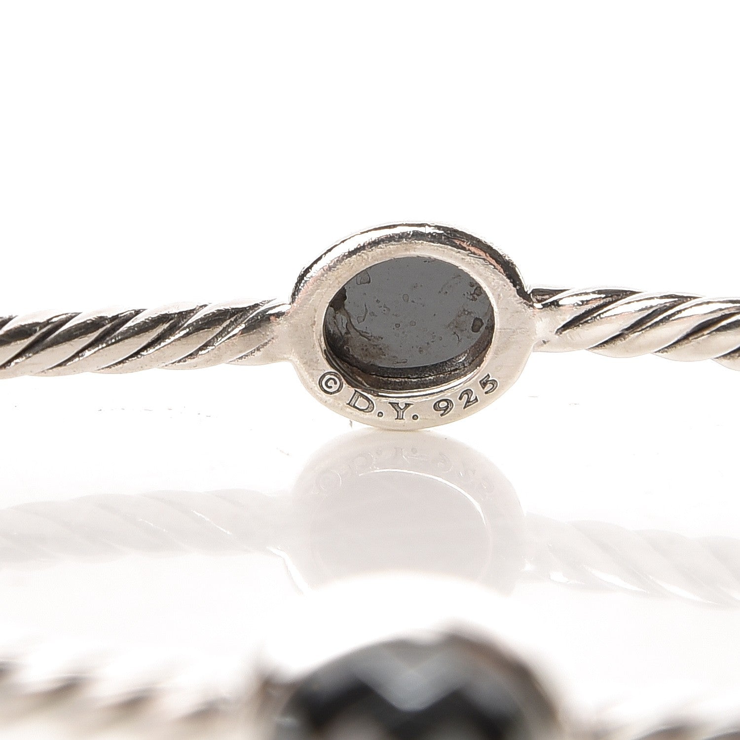 David Yurman Sterling Silver Hematine 3mm Color Classics Four Station Bangle Bracelet 3 of 3