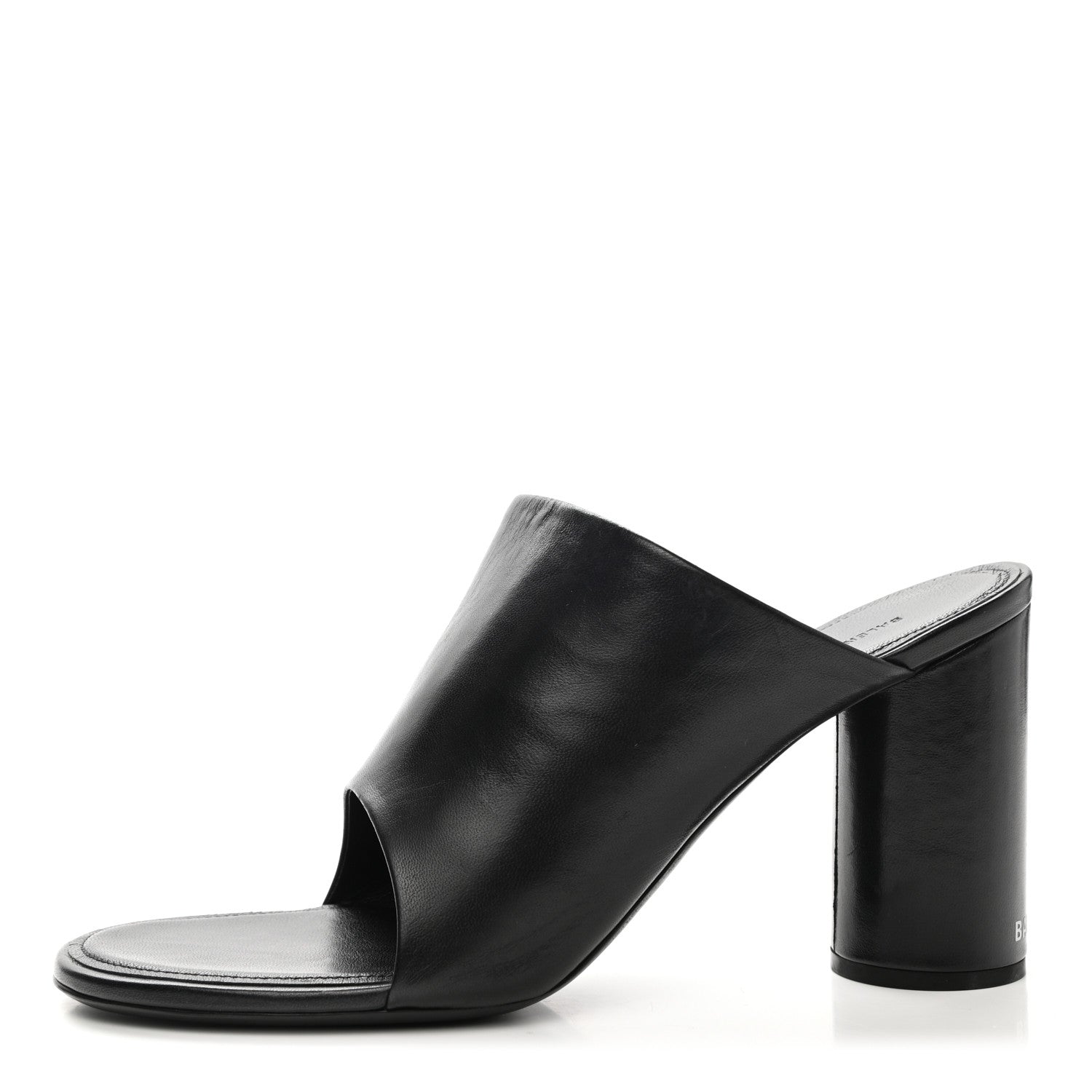 Balenciaga Shiny Sheepskin Oval 90mm Mule Pump 39 Black White 1 of 13