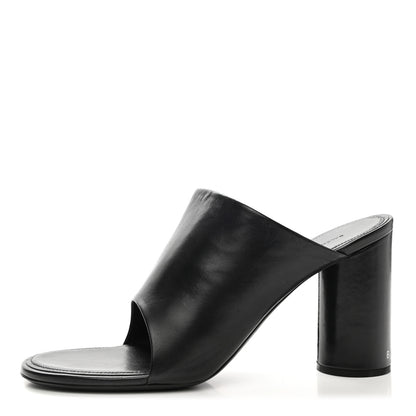 Balenciaga Shiny Sheepskin Oval 90mm Mule Pump 39 Black White 1 of 13