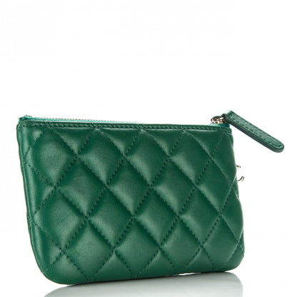 Chanel Lambskin Quilted Small Casino Cosmetic Case Green 3 of 7