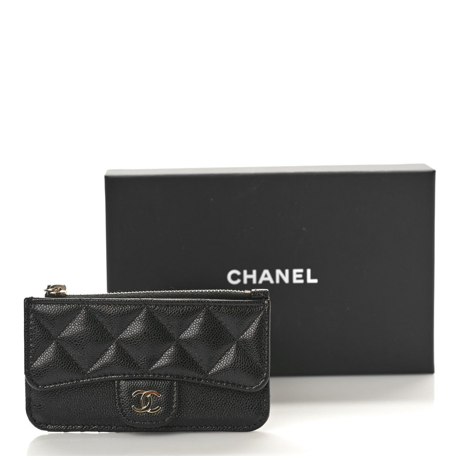 Chanel Caviar Quilted Flap Zip Card Holder Black 9 of 9