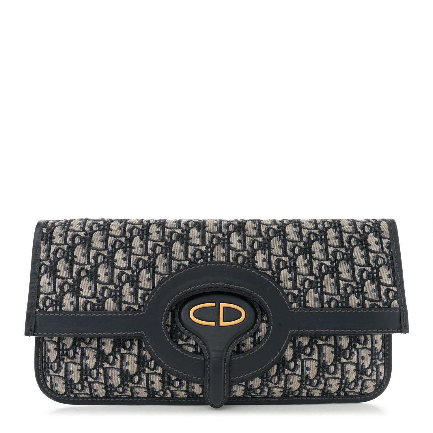 Christian Dior Oblique Fold Over Clutch Blue 1 of 8