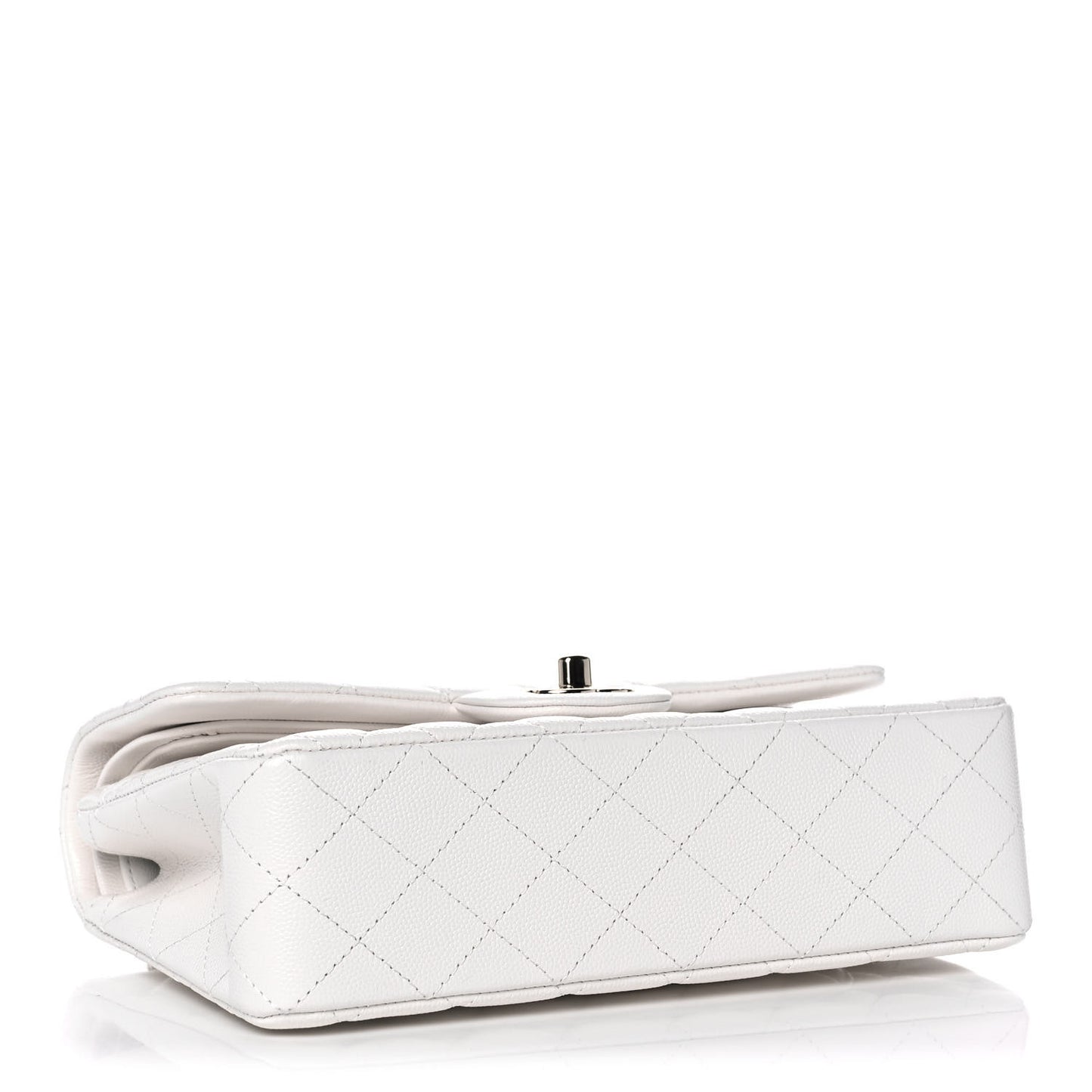 Caviar Quilted Small Double Flap White