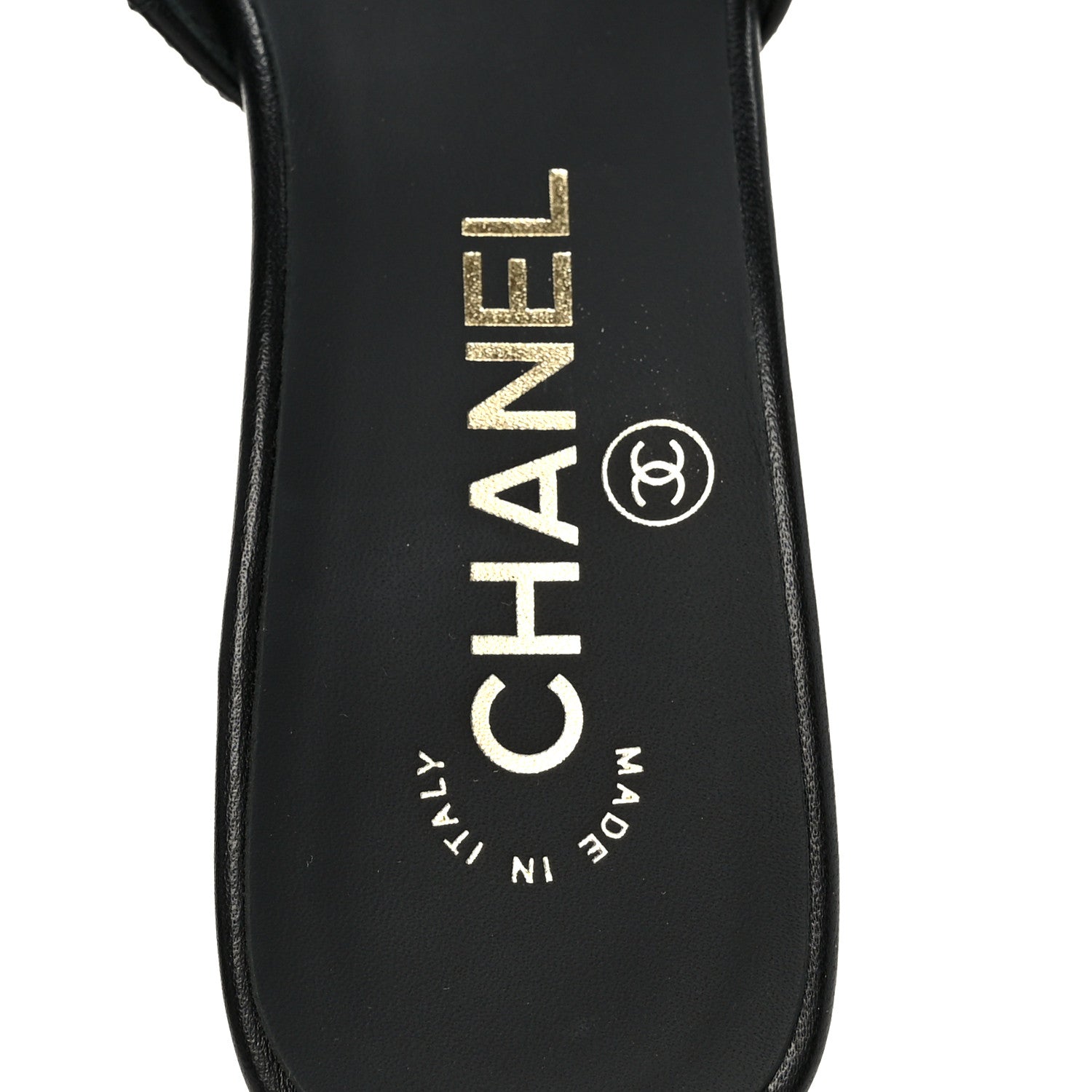 Chanel Lambskin Quilted CC Mules 36.5 Black 7 of 9