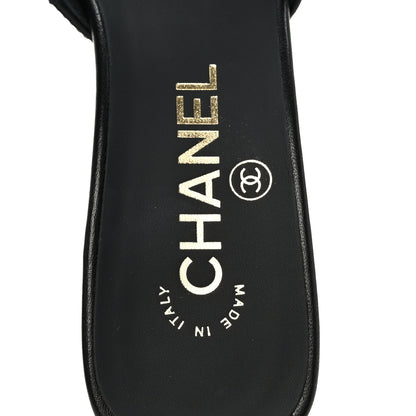 Chanel Lambskin Quilted CC Mules 36.5 Black 7 of 9