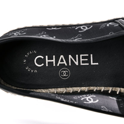 Chanel Mesh Grosgrain CC Espadrilles 37 Black White 7 of 8