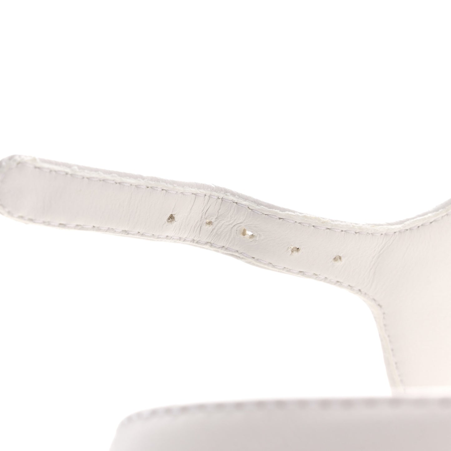 Lambskin Quilted Chain CC Platform Sandals 37.5 White