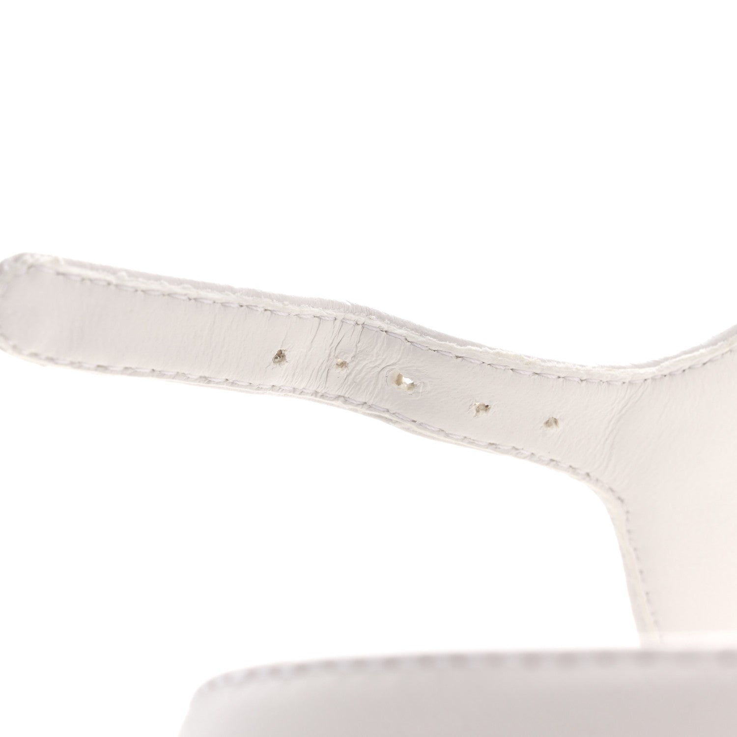 Chanel Lambskin Quilted Chain CC Platform Sandals 37.5 White 10 of 11