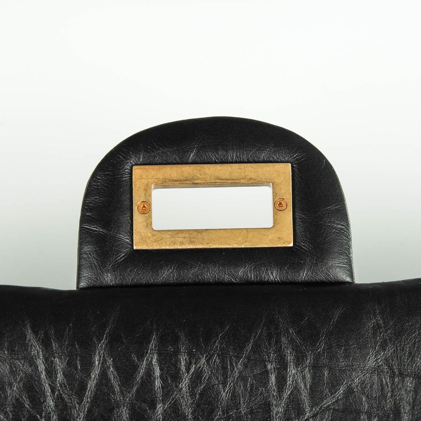 Aged Calfskin Quilted 2.55 Reissue 227 Flap Black