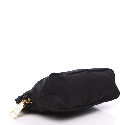 Prada Nylon Ruffle Cosmetic Pouch Black 3 of 9