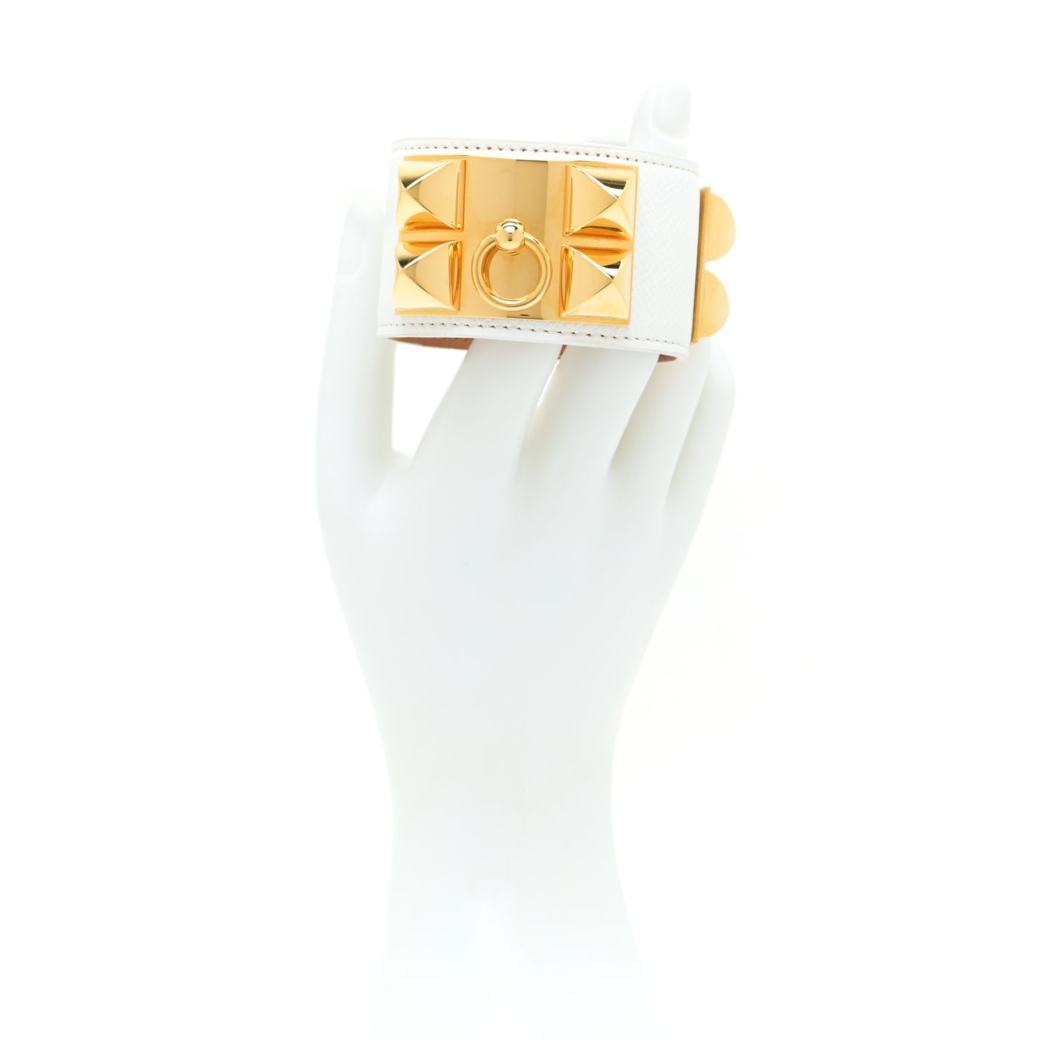 Hermes Epsom Collier de Chien CDC Bracelet S White 2 of 9