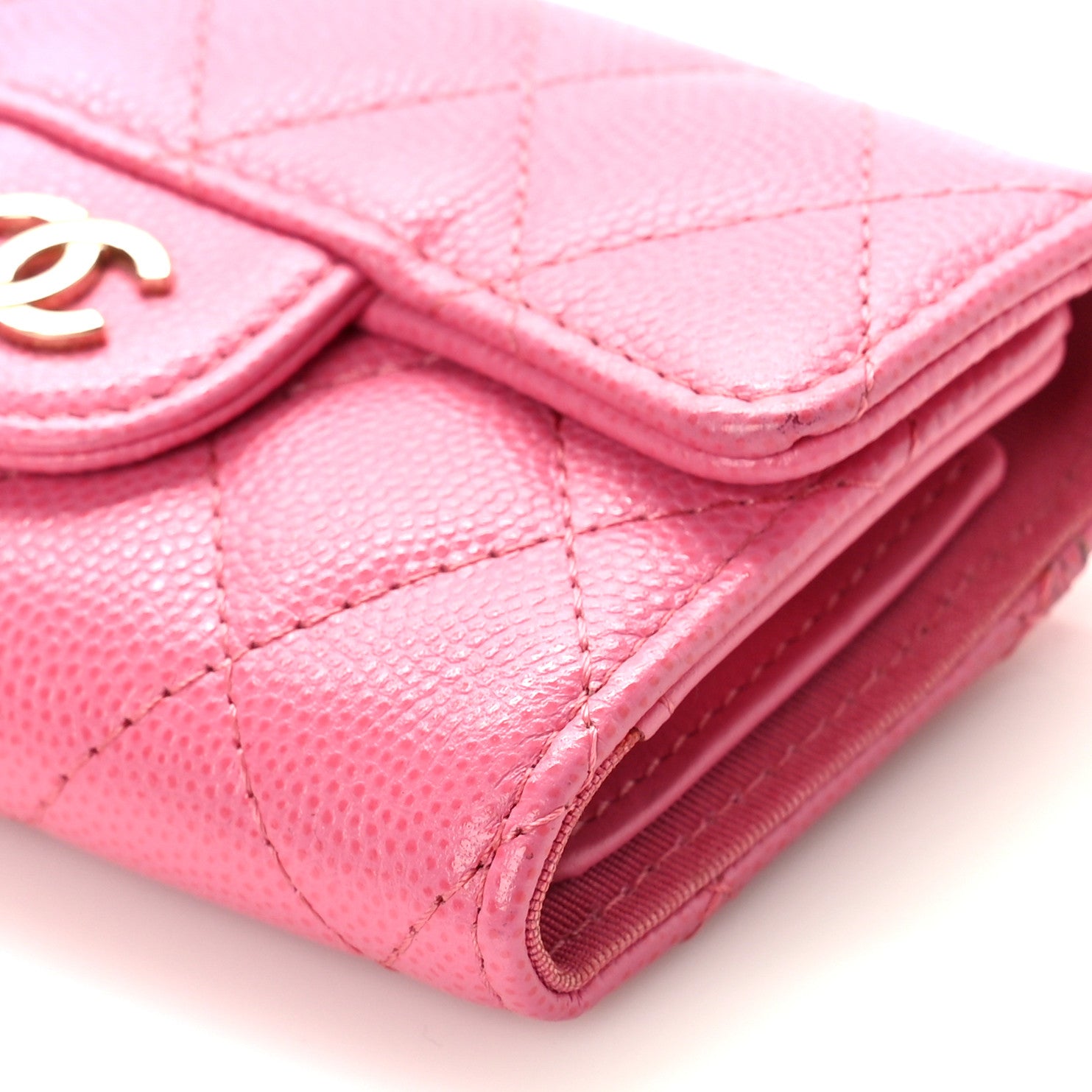 Chanel Caviar Quilted Classic 4 Key Holder Wallet Pink 10 of 10