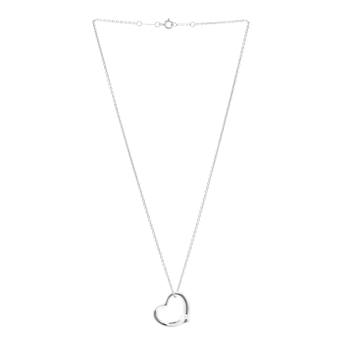 Sterling Silver 22mm Elsa Peretti Open Heart Pendant Necklace
