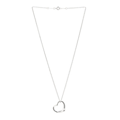 Tiffany Sterling Silver 22mm Elsa Peretti Open Heart Pendant Necklace 3 of 5