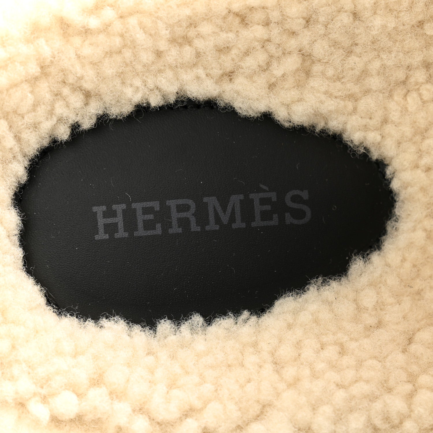 Hermes Glazed Nappa Woolskin Womens Chypre Sandals 40.5 Black Ecru 6 of 9