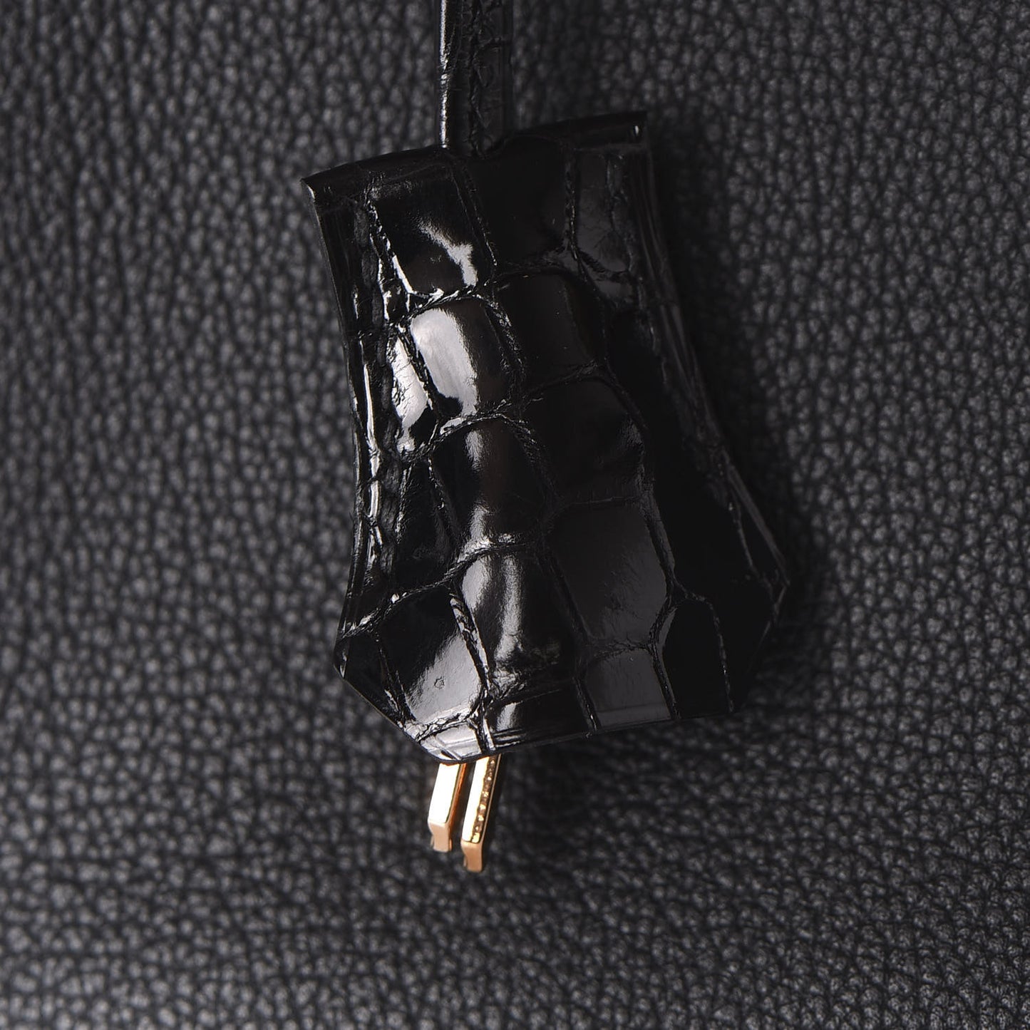 Taurillon Novillo Shiny Niloticus Crocodile Birkin Touch 25 Black