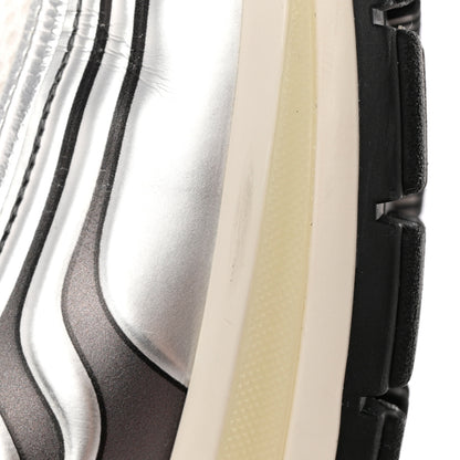 Chanel Fabric Laminated Calfskin Stretch CC Sneakers 37 White Silver 11 of 19