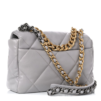 Chanel Lambskin Quilted Large Chanel 19 Flap Grey 3 of 10