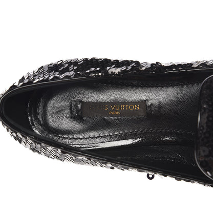 Louis Vuitton Sequin Loafers 37.5 Black 6 of 9