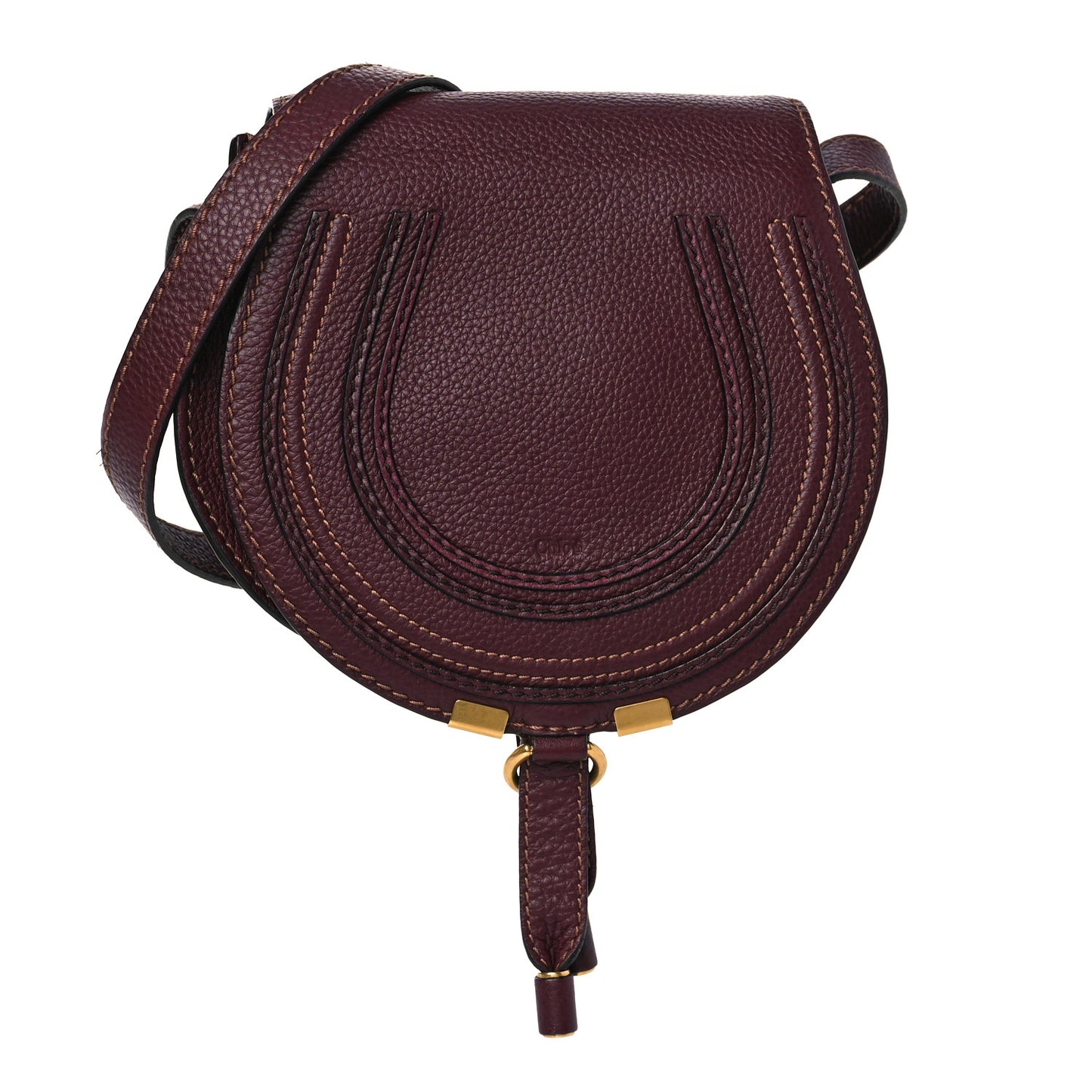 Calfskin Mini Marcie Round Crossbody Bag Wild Purple