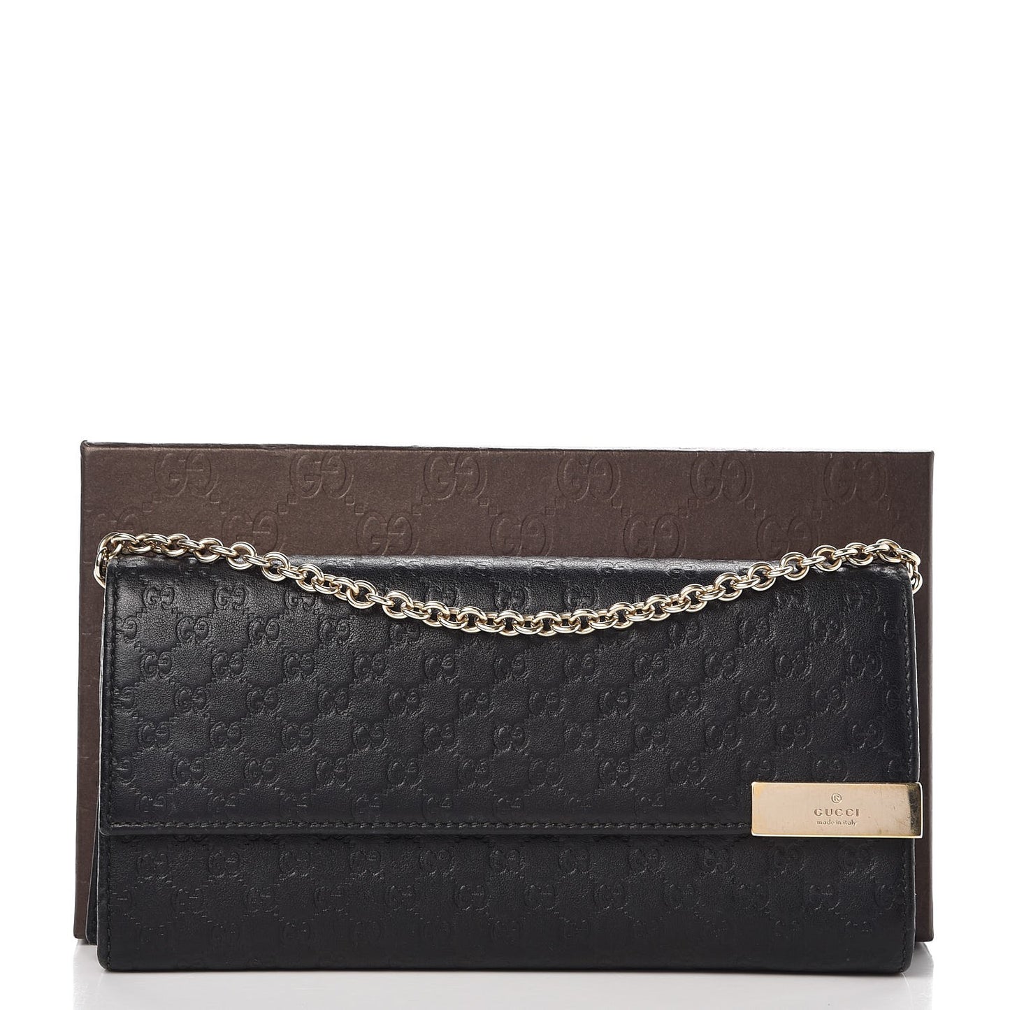 Soft Microguccissima Dice Chain Wallet Black