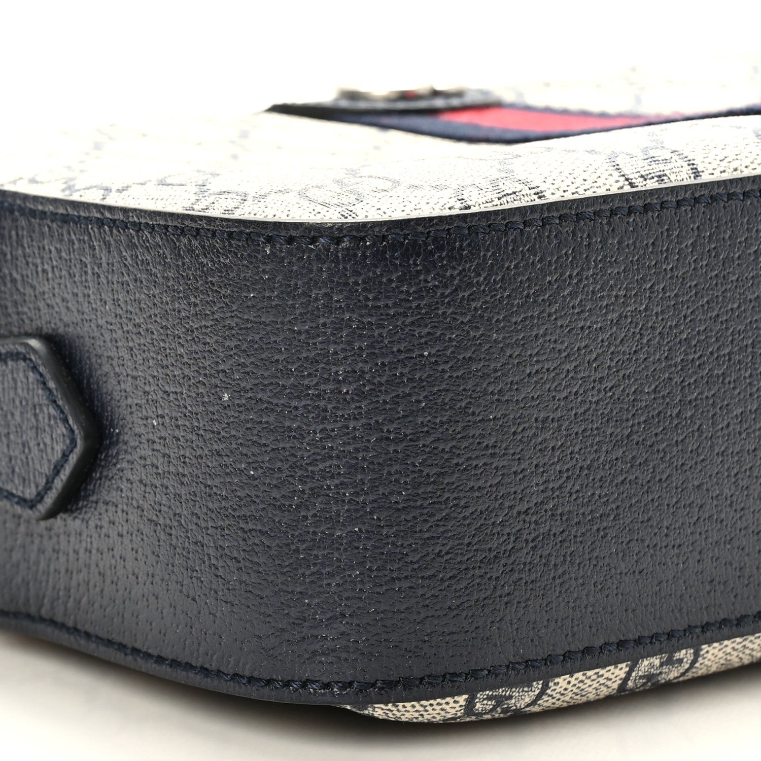 Gucci GG Supreme Monogram Textured Dollar Calfskin Web Small Ophidia Camera Bag Beige Blue 8 of 9