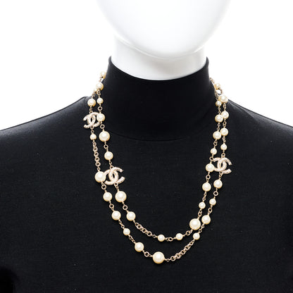 Chanel Pearl CC Long Necklace Light Gold 2 of 4